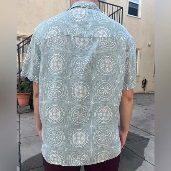 Upcycled Arizona brand light blue button up with cacti patch proving its kenough - Picture 3 of 4